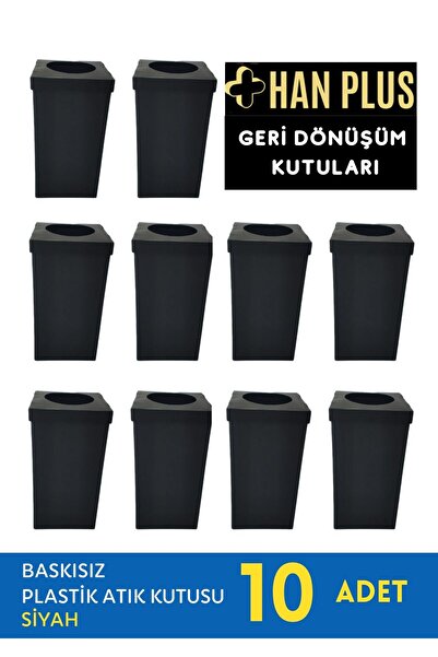 HAN PLUS Geri Dönüşüm Kutusu, Baskısız 10'lu Paket (SİYAH)
