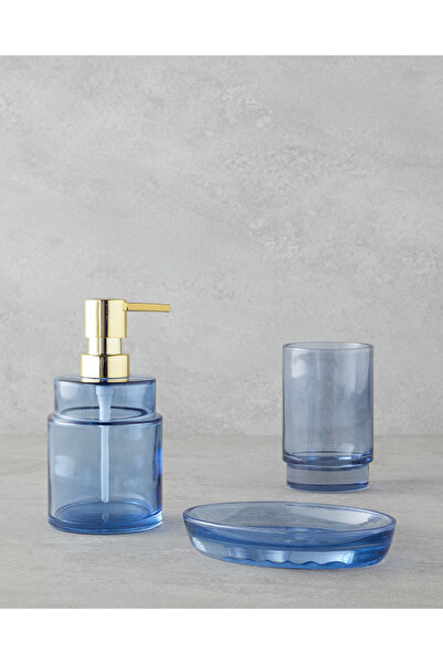 English Home Brush 3'lü Banyo Seti Mavi