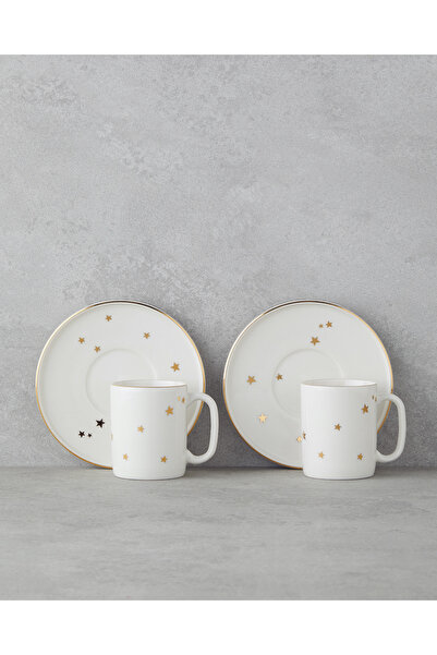 English Home Talisman Star Bone Porselen 4 Parça 2 Kişilik Kahve Fincan Takım...