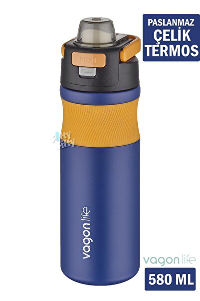 Vagonlife 580 ML Çelik Termos Pipetli/Pipetsiz(Rahat İçim) Kaydırmaz Gövde-FF...
