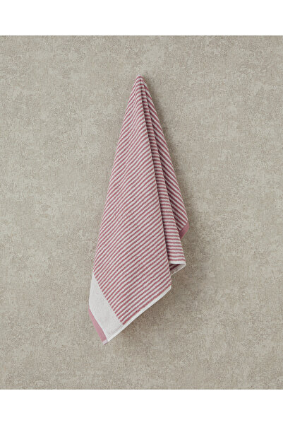 English Home Кърпа за лице от памучна прежда в екрю-розово с орнаментирани ра...