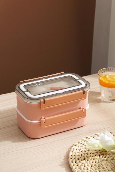 Vagonlife Bento Lunch Box Ofis Okul Için Yeni Nesil Sefer Tası Çift Kat 3 Böl...