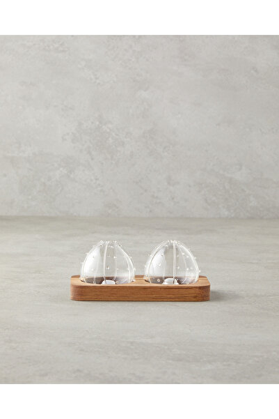 English Home Clementine Borosilikat-Akasya 2'li Tuzluk - Biberlik 5,5x5 cm Şe...