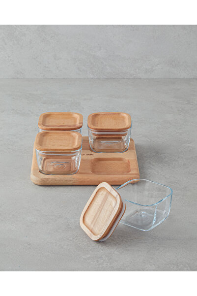 English Home Pico Cam cu capac din lemn 4 compartimente pentru mic dejun 21x2...