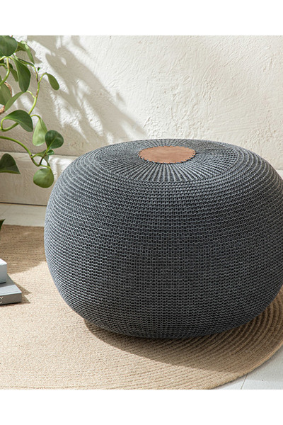 English Home Knit Splay Puf Antrasit