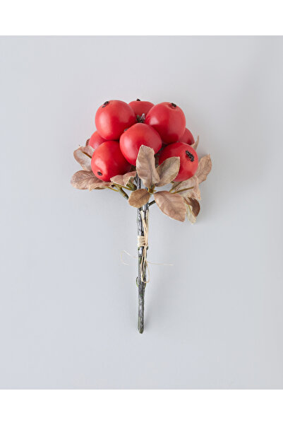 English Home Crabapple Branch Tek Dal Yapay Çiçek 21 cm Kırmızı