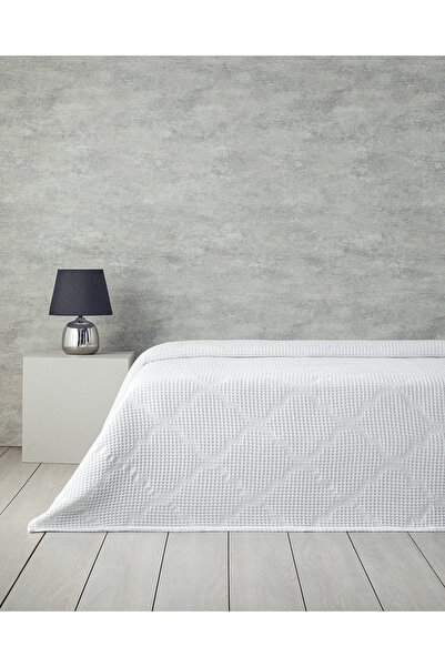 English Home Fiona Pamuklu Waffle Çift Kişilik Pike 200x220 cm Beyaz