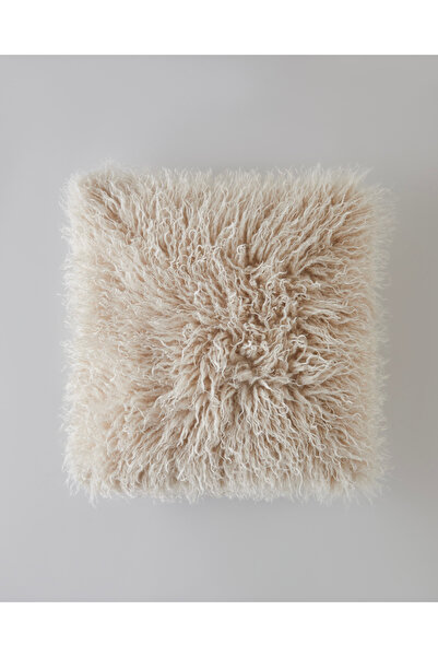 English Home Fluffy Pelüş Kırlent Kılıfı 45x45 cm Bej