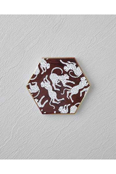 English Home Pantherra Seramik Bardak Altlığı 11 cm Kahverengi