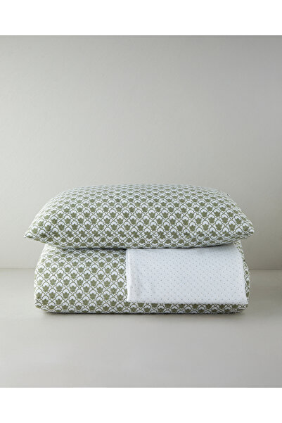 English Home Chic Bloom Easy-Iron Double Duvet Cover Set 200X220 cm Green