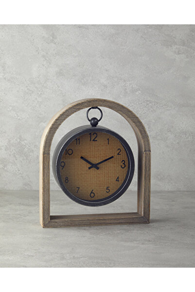 English Home Pera Ahşap Masa Saati Naturel