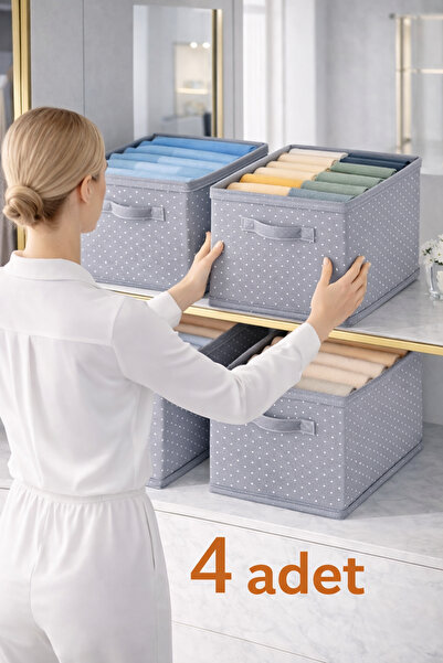 Lumtex Home Textile 4adet desenli-Dolap içi Düzenleyici,Raf Düzenleyici,Katla...