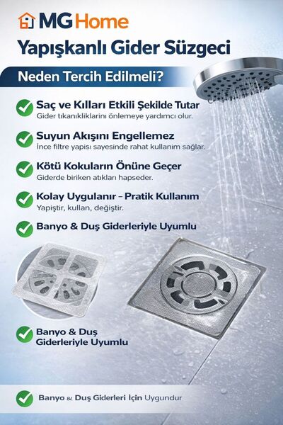 VENON 1 Adet 💚Gider Kapatıcı Pislik Tutucu Kendinden Yapışkanlı Gider Kapağı...