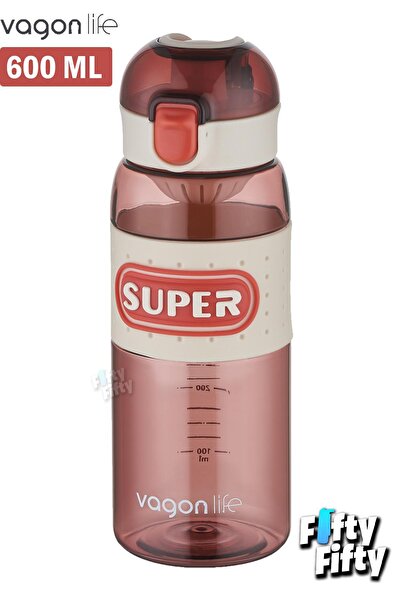 Vagonlife 600 ML Rahat İçim (Pipetsiz) Kulplu Kaydırmaz Gövde Su Matarası -Sü...