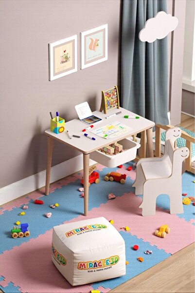 MİRACLE 3D Çocuk Oyun Etkinlik Çalışma Masası Ve Sandalye, Aktivite Masası,ya...