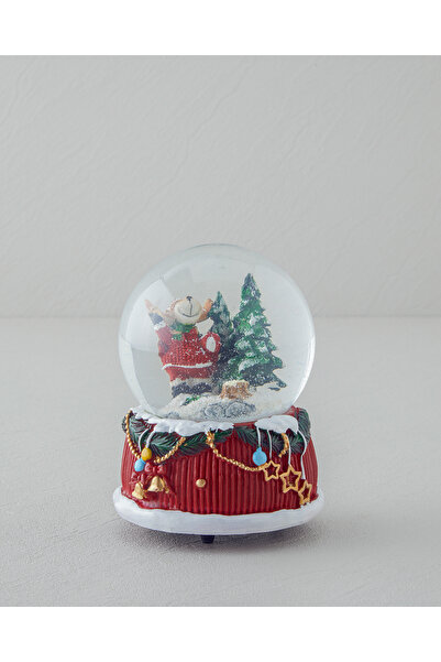 English Home Terazzo Müzik Kutusu 11X11X14 cm Kırmızı