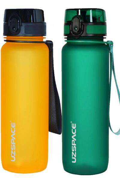 Uzspace مجموعة من قطعتين 800 مل - مقاس جديد - زجاجة مياه تريتان BPA بدون رائح...