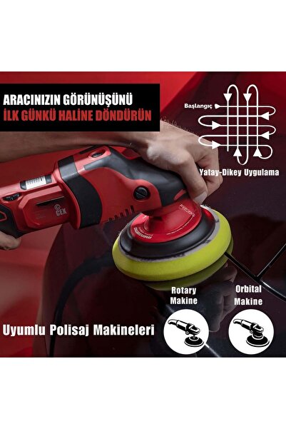 Menzerna Ağır Kesim Kalın Pasta Süngeri 2li Paket (Kırmızı) - 95mm