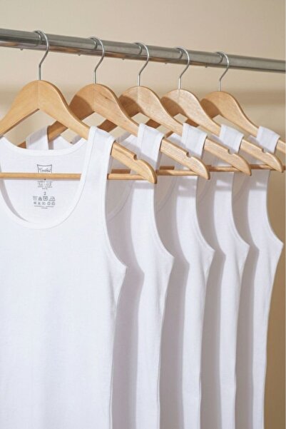 Tutku 5'li Paket %100 Pamuklu Erkek Bebek Beyaz Atlet Seti - Bebek İç Giyim