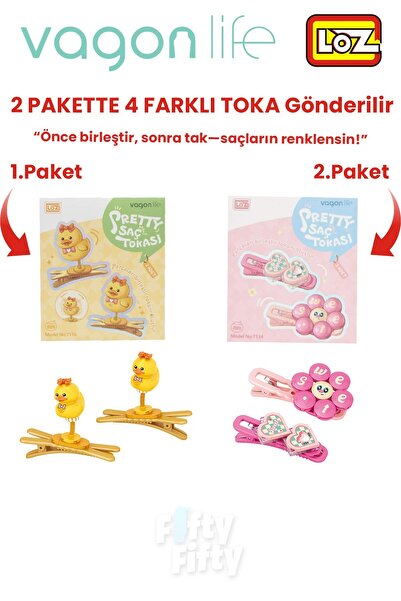 Vagonlife Set de 4 agrafe de păr, asamblați înainte de a le pune (2 pachete s...