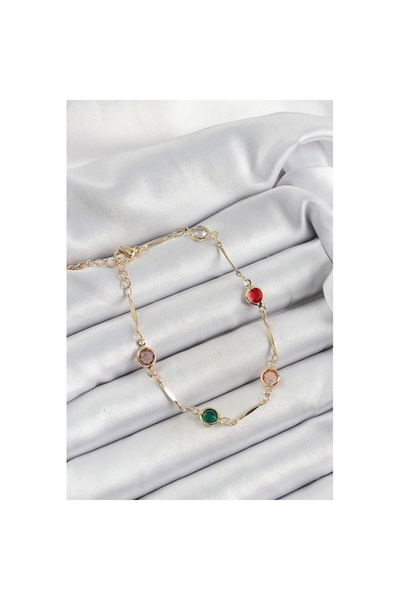 Skygo سوار نسائي من النحاس موديل ذهبي اللون مرصع بحجر الزركون - TJ-BB7038