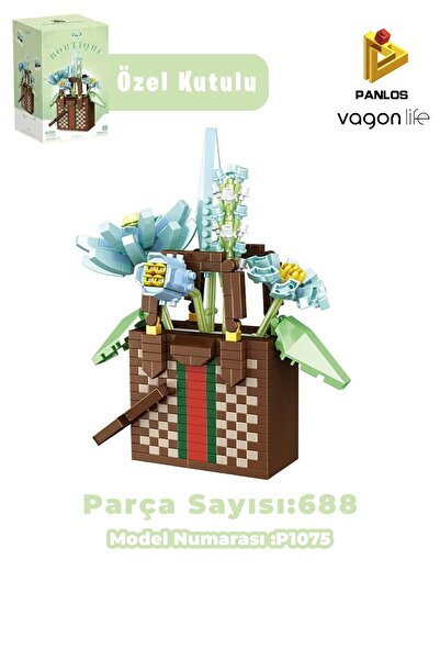 Vagonlife Panlos BOUTIQUE Serisi Kahverengi Damalı Çanta Figürü 688 Parça Oyu...