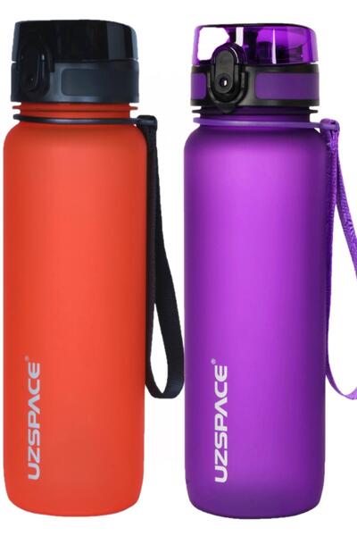 Uzspace مجموعة فيفتي فيفتي مكونة من قطعتين سعة 800 مل - حجم جديد - زجاجة مياه...