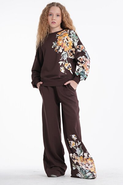 HayKids Set de îmbrăcăminte pentru fete, supradimensionat, cu imprimeu floral...