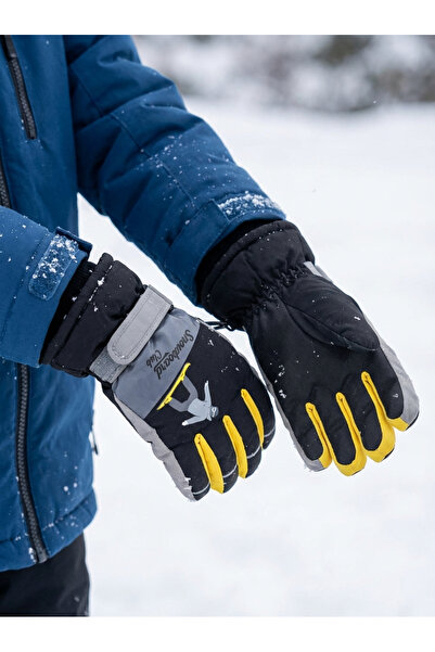 PIECE SIGNATURE Reflective Snow Gloves, for Teen Girls and Boys (Ages 9-16)