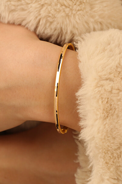 Çgk Çiğdem Gürel Kuyumculuk Kadın 8K Gerçek Altın Ajda Bilezik