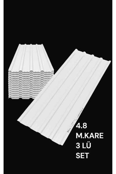 KONSEP BEYAZ Galvanizli Trapez Çatı Kaplama Sacı – 2 Metre (3 Adet-Su Geçirme...