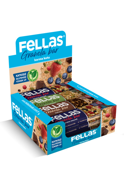 Fellas Granola Bar Protein Kaynağı (23 g) Karma Kutu (12 Adet)