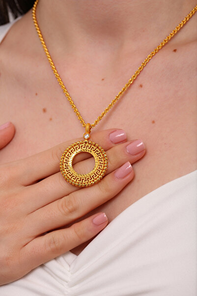 Altınkesesi 8 Ayar Altın Çerçeve Kadın Çeyrek Boy Dorika Toplu Kolye Ucu