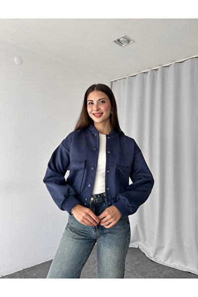 ossons Geniş Cepli Çıtçıt Düğmeli Bomber Ceket