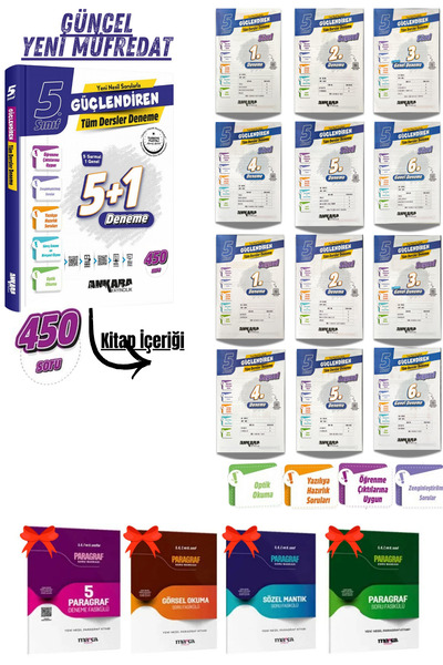 Ankara Yayıncılık 5. Sınıf Güçlendiren Tüm Dersler Denemeler ve 4 Paragraf Fa...