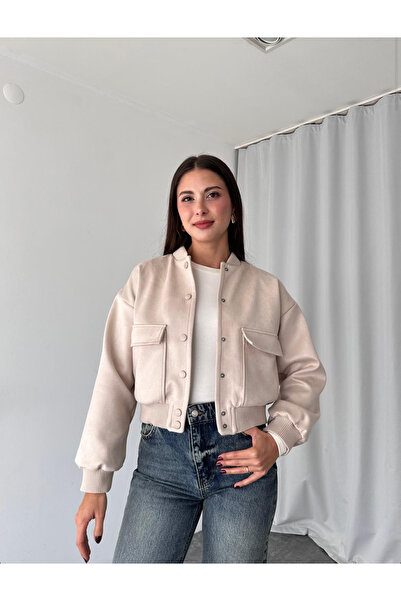 ossons Geniş Cepli Çıtçıt Düğmeli Bomber Ceket