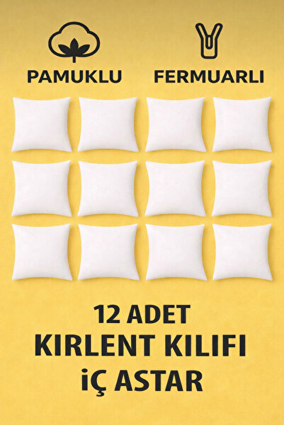 ÇIQRIK HOME 12 قطعة من غطاء الوسادة الداخلي ذو السحاب اللون: أبيض