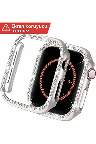 Alstrap Apple Watch 11-10 46mm Uyumlu Starlight Zarif Elmas Taşlı Kasa Koruyucu