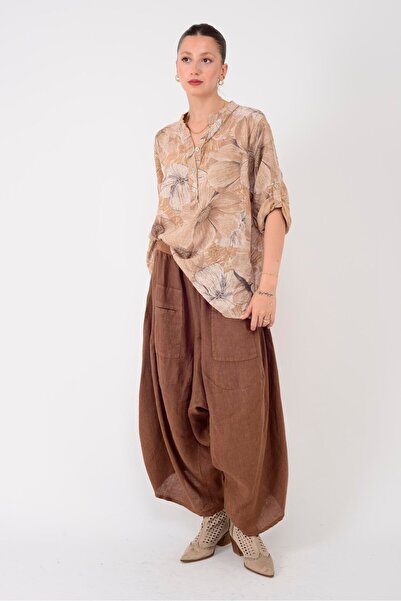 Bohem Stil İtalyan Cepli Keten Şalvar Pantolon (36-48 BEDEN ARASI)