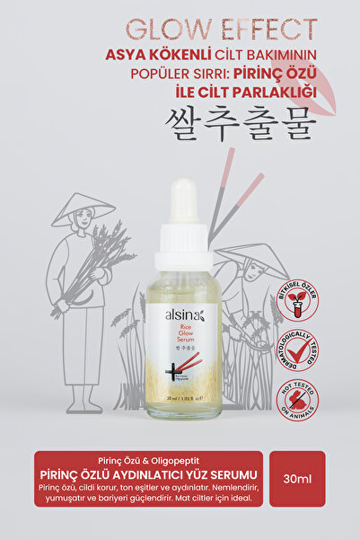 Alsina Pirinç Özlü Aydınlatıcı Serum 30 ml - Donuk & Mat ciltler İçin Glow Et...