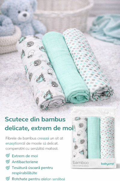 Babyono 397/04 SCUTECE DIN BAMBUS MINT