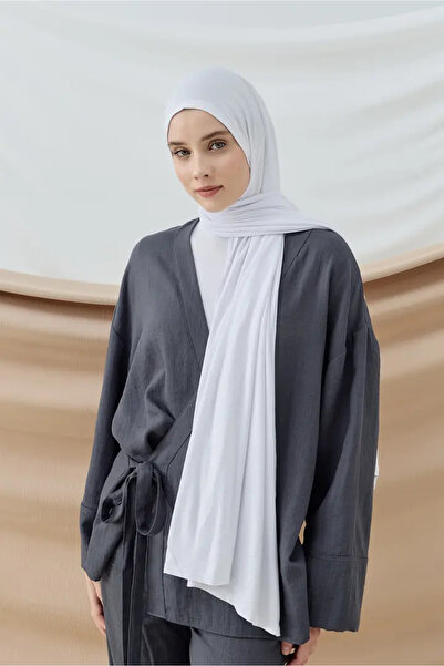 Modakaşmir Aminenesil Combed Shawl White Color