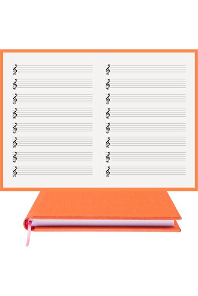 BİDEFTER كتاب الموسيقى (مفتاح اليسار) 100% صناعة يدوية، خياطة يدوية (خيوط) جل...