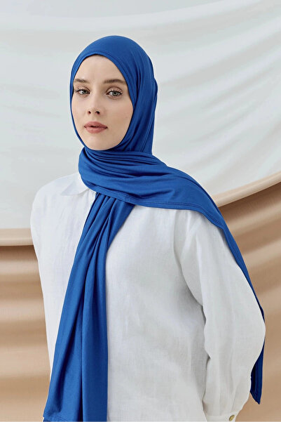 Modakaşmir Aminenesil Combed Cotton Saks Blue Shawl