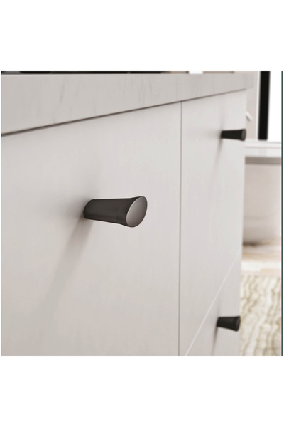 Emaks Mâner cu buton din metal Pablo, negru mat, ușă de dulap, sertar modern,...