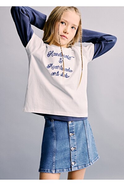 MANGO Kids Kısa denim etek