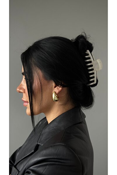 YOYYO مشبك شعر لؤلؤي أبيض لؤلؤي - إكسسوار شعر كبير الحجم ذو قبضة قوية