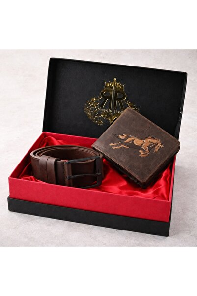 velve Set bărbați Regalo Reale – portofel și curea din piele naturală, model ...