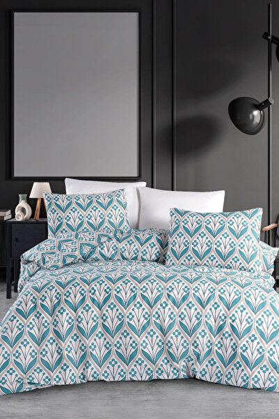 Almira Liora - Patterned Cotton Double Fitted Sheet Duvet Cover Set |   Sleep...