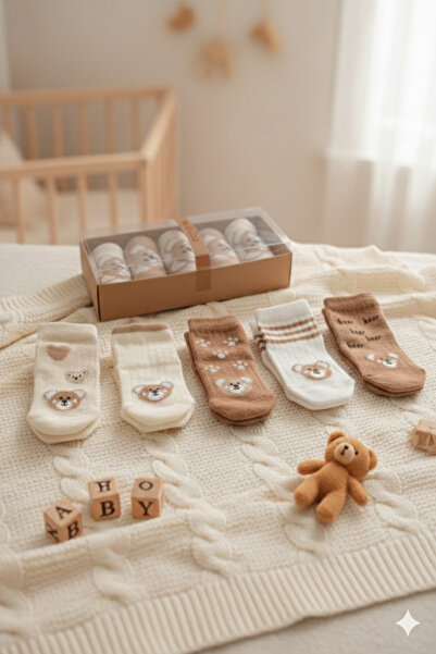 hobbe baby 5-Pack of Antiallergic 100% Cotton Newborn Baby Socks